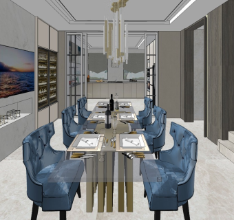 822 简欧风格厨房餐厅整体家居